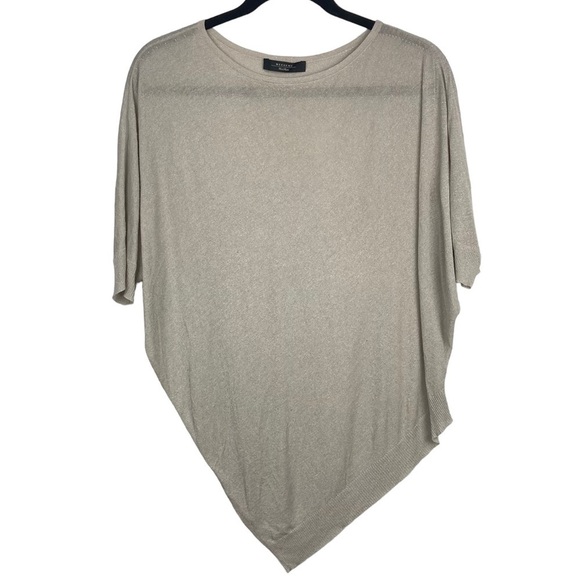 MAX MARA Metallic Dolman Sleeve Asymmetrical Lightweight Sparkly Sweater - Picture 1 of 11
